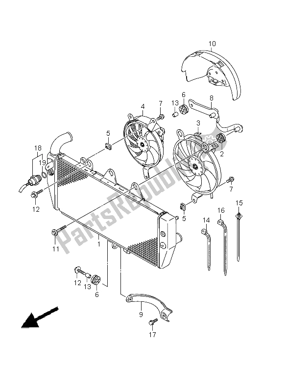 Tutte le parti per il Termosifone del Suzuki GSX 1250 FA 2011