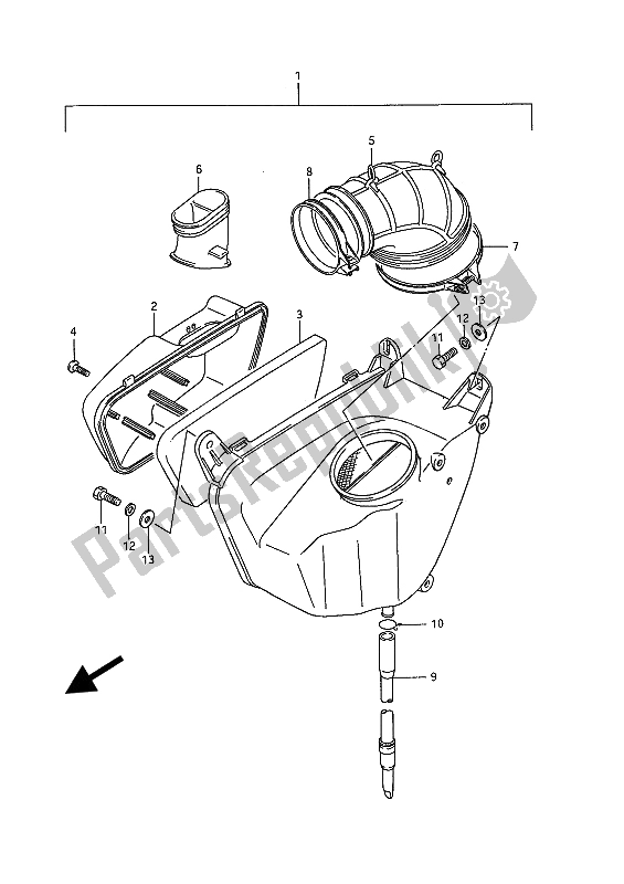 Todas las partes para Filtro De Aire (trasero) de Suzuki VS 1400 Glpf Intruder 1987