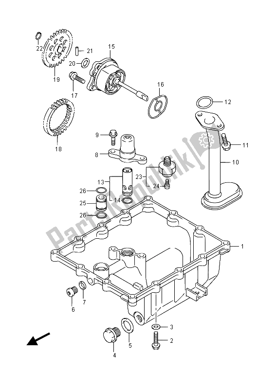 All parts for the Oil Pan & Oil Pump of the Suzuki GSR 750 ZA 2015