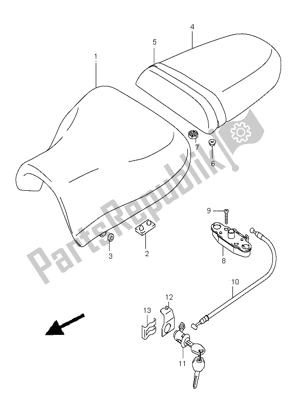 Todas las partes para Asiento de Suzuki GSX R 600Z 2003