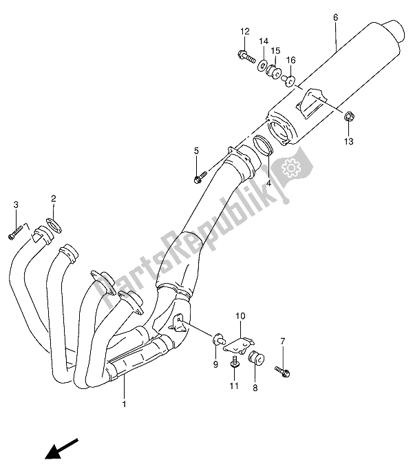 Todas las partes para Silenciador de Suzuki RF 900R 1994