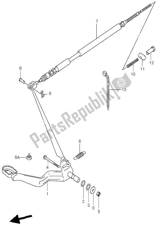 Toutes les pièces pour le Frein Arriere du Suzuki LT F 250 Ozark 2003