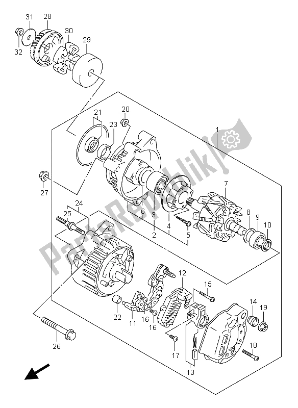 Tutte le parti per il Alternatore del Suzuki GSX 750F 2006