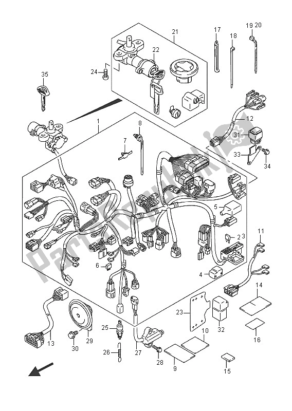 All parts for the Wiring Harness of the Suzuki VZ 800 Intruder 2016