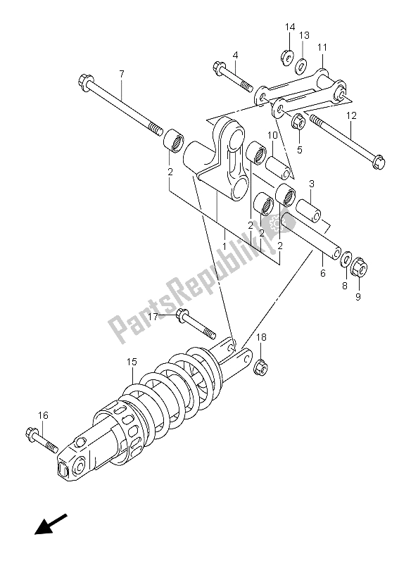 Alle onderdelen voor de Hendel Achterkussen van de Suzuki AN 250 Burgman 2006