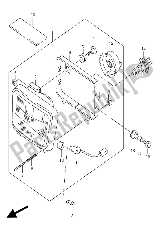 Toutes les pièces pour le Lampe Frontale (e2-e19-e54) du Suzuki DR Z 400S 2006