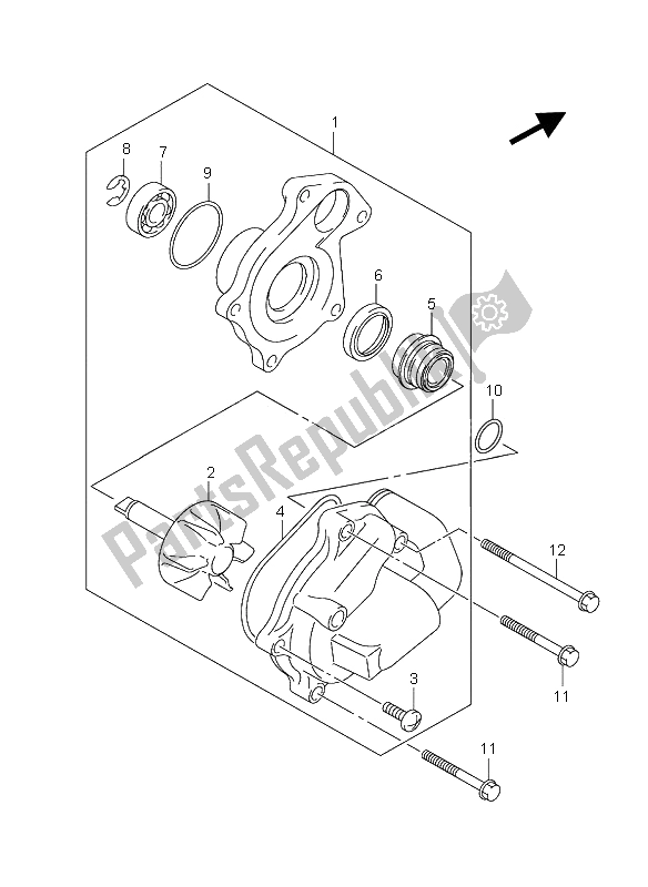 Todas as partes de Bomba De água do Suzuki UH 125 Burgman 2005