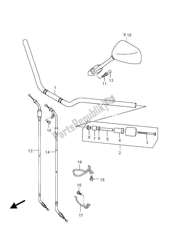 All parts for the Handlebar (gsf650s) of the Suzuki GSF 650 Sasa Bandit 2012