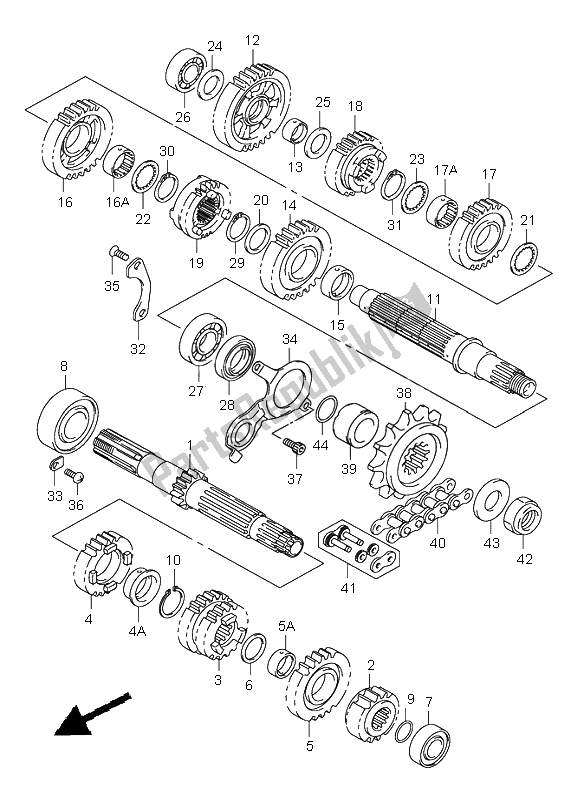 Todas las partes para Transmisión de Suzuki SV 1000 NS 2005