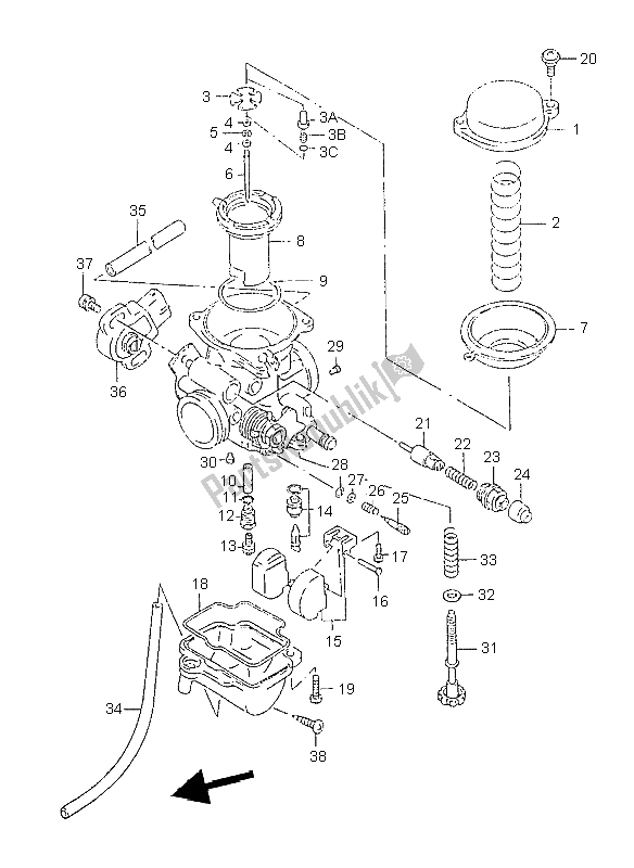 Toutes les pièces pour le Carburateur du Suzuki GZ 125 Marauder 1999