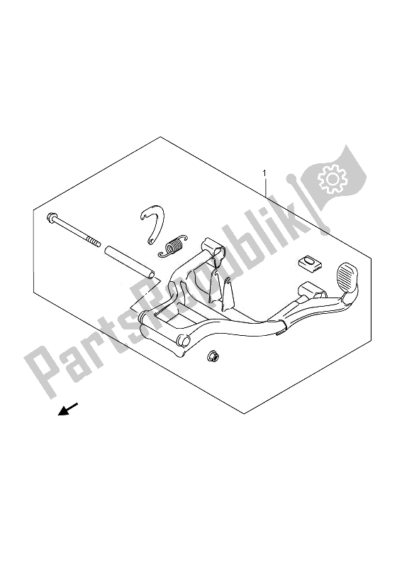 Toutes les pièces pour le Ensemble De Béquille Centrale (en Option) du Suzuki GW 250 Inazuma 2014