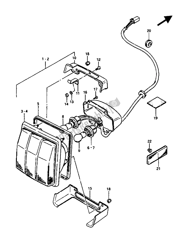 Toutes les pièces pour le Feu Arrière Combiné du Suzuki GV 1400 Gdgc 1987