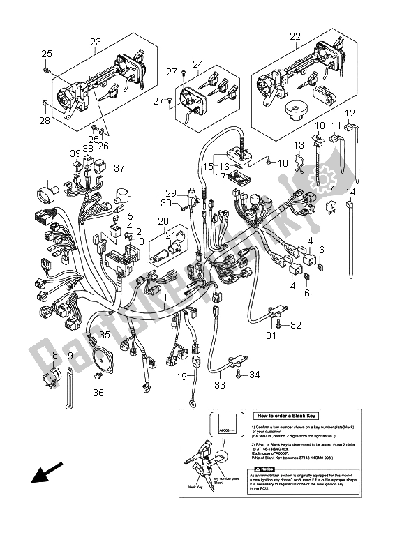 Todas las partes para Mazo De Cables (an650 E24) de Suzuki AN 650A Burgman Executive 2009