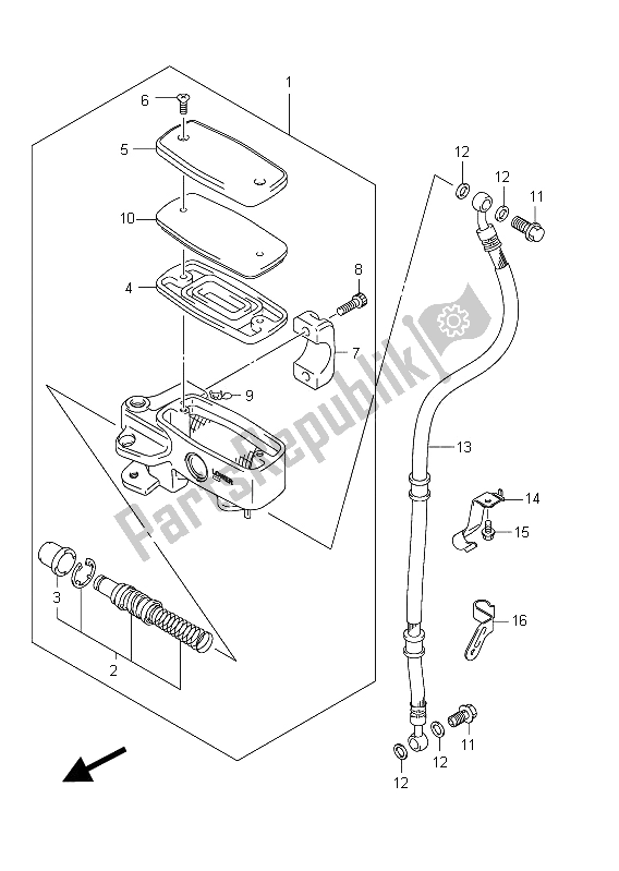 Tutte le parti per il Pompa Freno Anteriore del Suzuki VZ 800 Intruder 2011