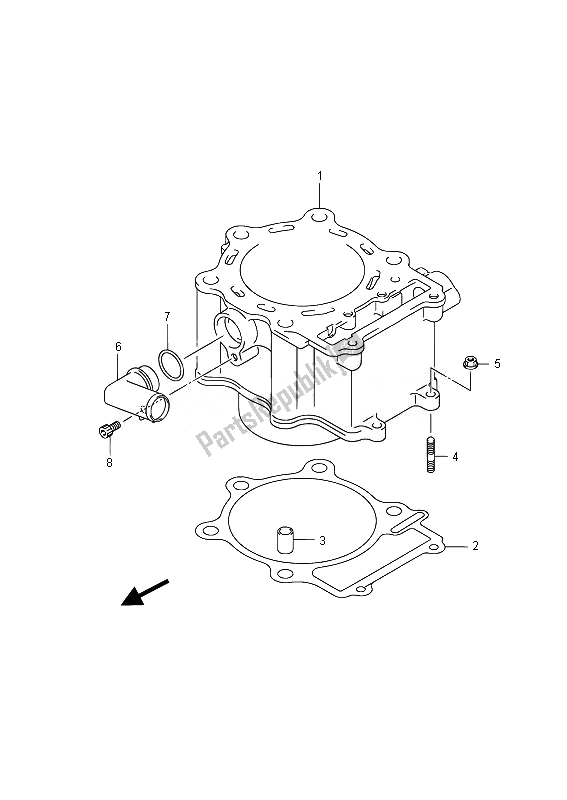 All parts for the Cylinder of the Suzuki LT A 750 XPZ Kingquad AXI 4X4 2014