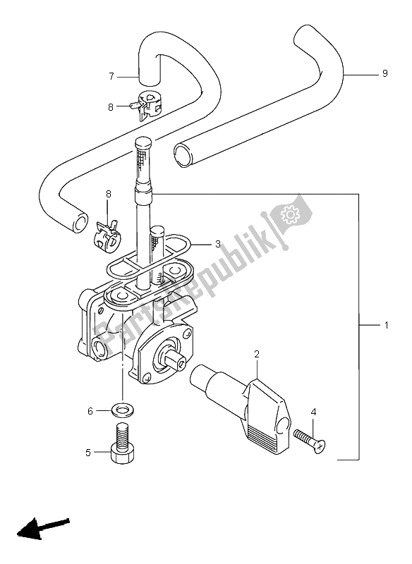 All parts for the Fuel Cock of the Suzuki GSF 600 NS Bandit 1998