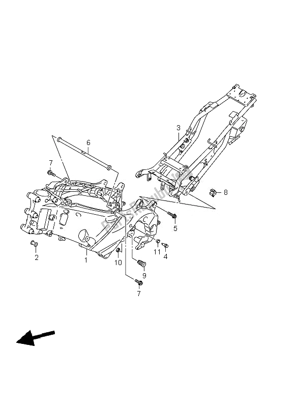 Tutte le parti per il Telaio del Suzuki GSR 600A 2010