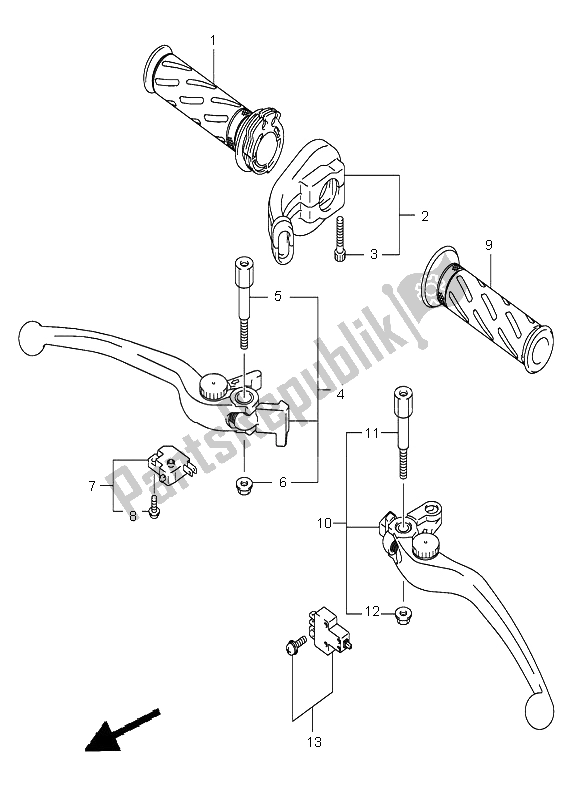 Todas las partes para Palanca De La Manija de Suzuki DL 1000 V Strom 2004