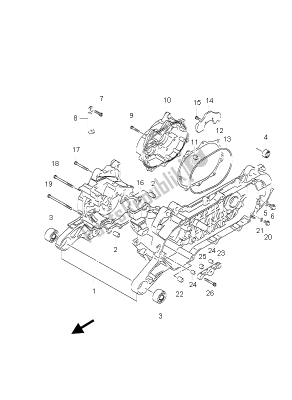 Todas as partes de Bloco Do Motor do Suzuki AY 50A LC Katana 2006