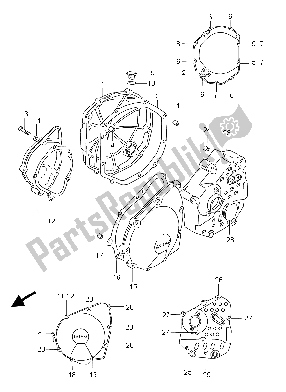 Tutte le parti per il Coperchio Del Carter del Suzuki GSX 600F 2005