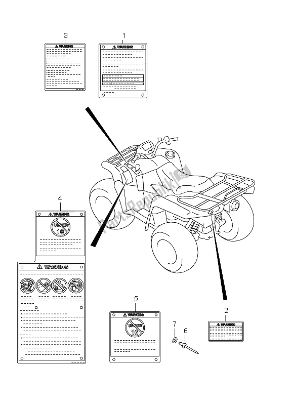 All parts for the Label (lt-a500xpz P28) of the Suzuki LT A 500 XPZ Kingquad AXI 4X4 2011