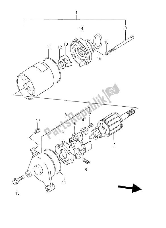 Toutes les pièces pour le Demarreur du Suzuki GN 125E 1996