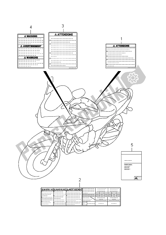 Alle onderdelen voor de Label (gsf1250s E24) van de Suzuki GSF 1250 SA Bandit 2012