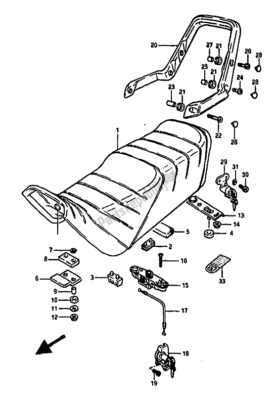 Toutes les pièces pour le Siège du Suzuki GSX 550 1985