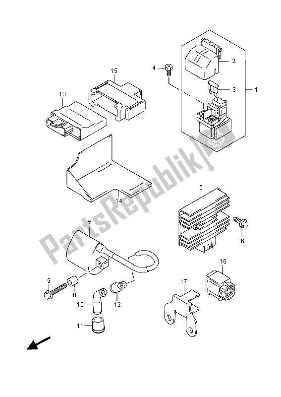 All parts for the Electrical (lt-a400f) of the Suzuki LT A 400 FZ Kingquad ASI 4X4 2014