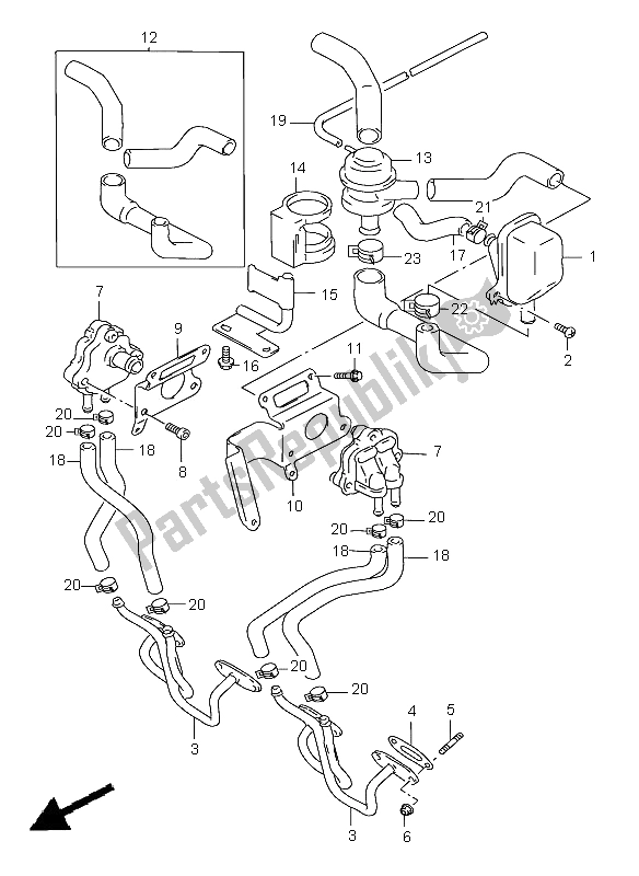 All parts for the Second Air (gsf1200s E18) of the Suzuki GSF 1200 Nssa Bandit 1997