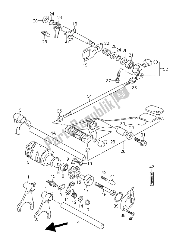 Todas las partes para Cambio De Marchas de Suzuki VL 1500 Intruder LC 2004