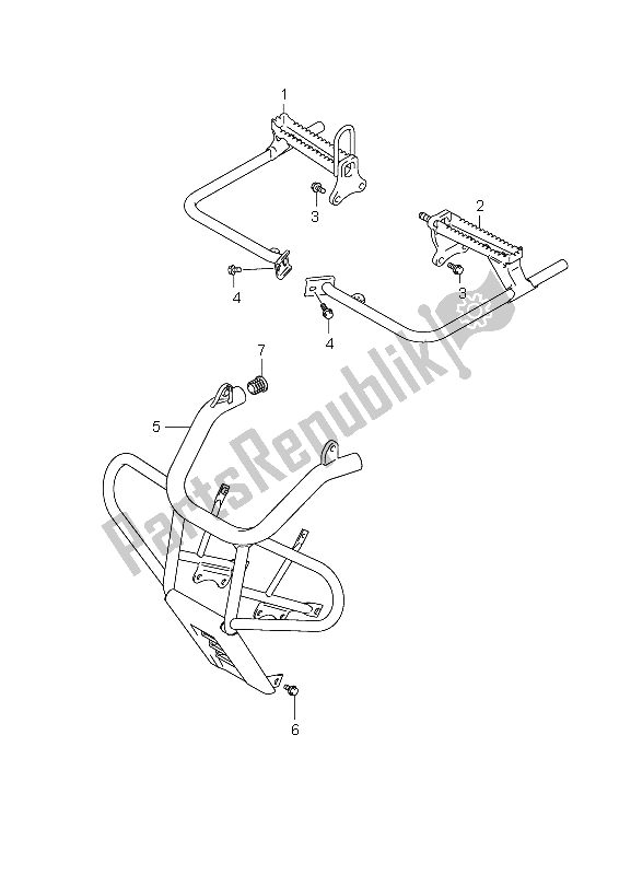 Todas as partes de Apoio Para Os Pés do Suzuki LT F 250 Ozark 2009