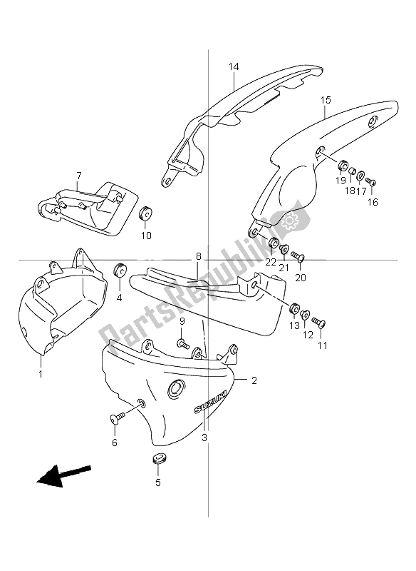 Tutte le parti per il Copertura Del Telaio del Suzuki VL 125 Intruder 2002