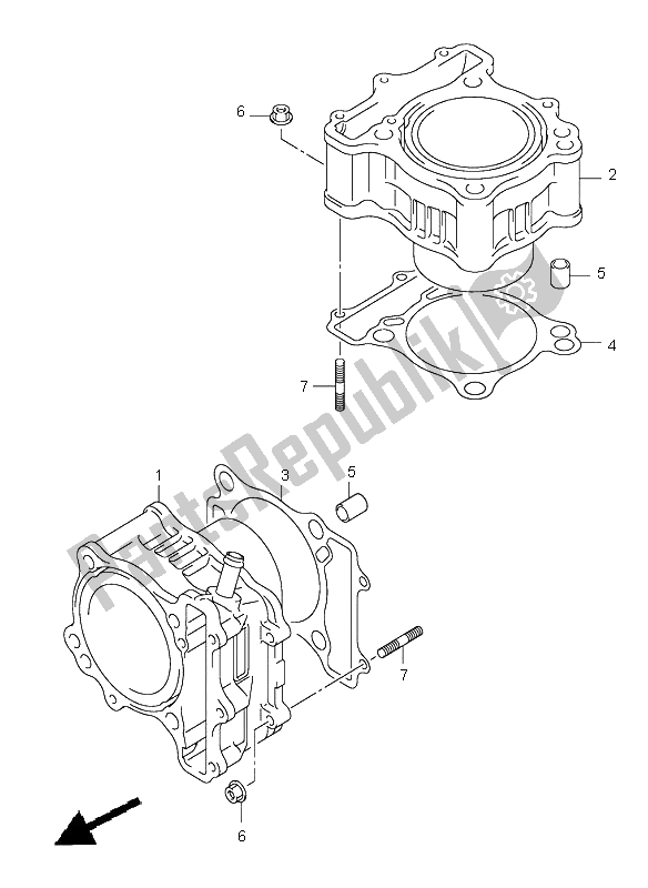 All parts for the Cylinder of the Suzuki SV 650 NS 2004