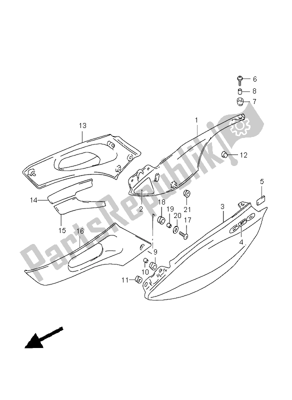 Tutte le parti per il Copertura Del Telaio del Suzuki XF 650 Freewind 1999