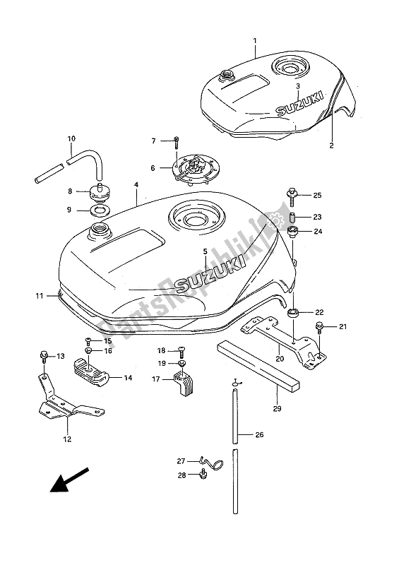 Toutes les pièces pour le Réservoir D'essence du Suzuki GSX R 750W 1993