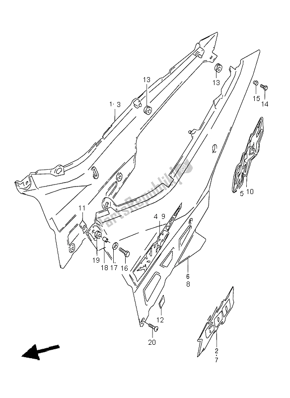 Tutte le parti per il Copertura Del Telaio del Suzuki GSX 600F 1995