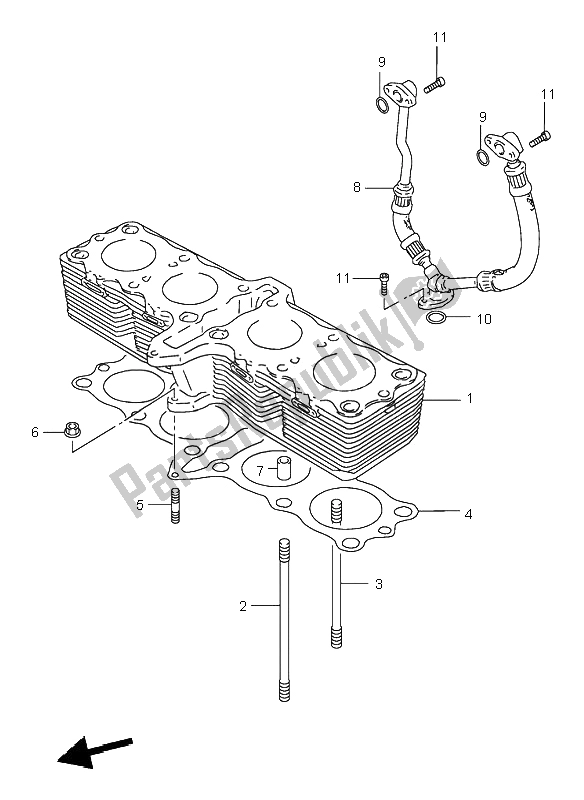 All parts for the Cylinder of the Suzuki GSF 600N Bandit 1996