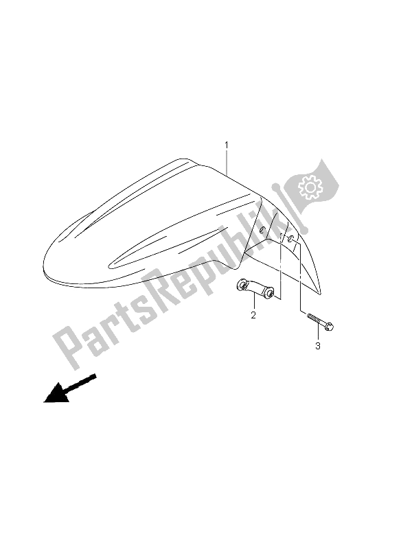 Alle onderdelen voor de Voorspatbord (gsf1250 E21) van de Suzuki GSF 1250A Bandit 2011