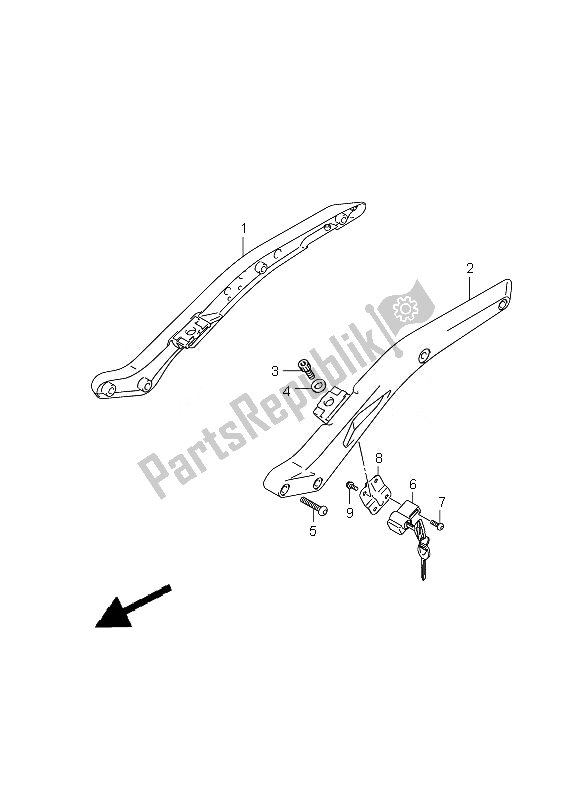 All parts for the Rear Frame of the Suzuki C 1800R VLR 1800 Intruder 2010