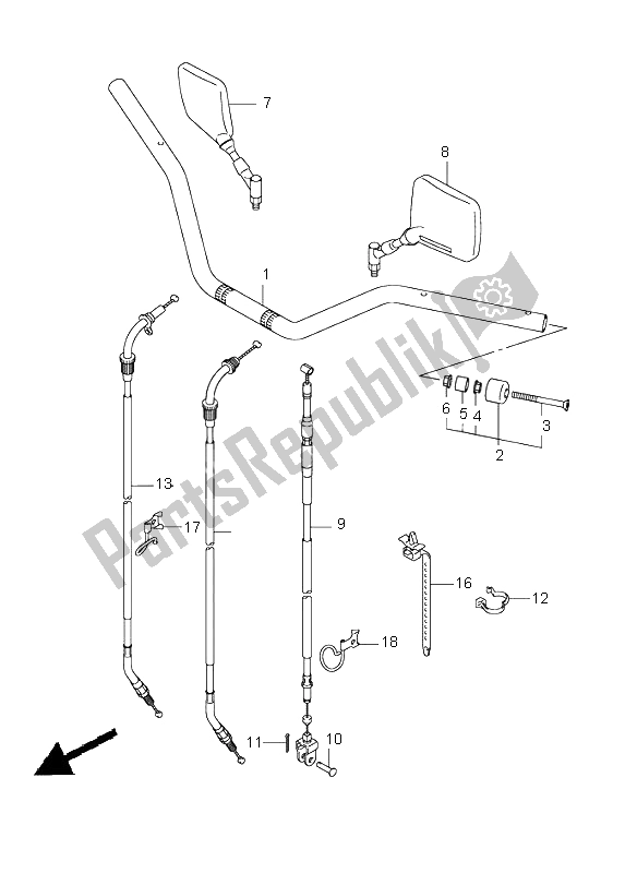 All parts for the Handlebar of the Suzuki RV 125 Vanvan 2003