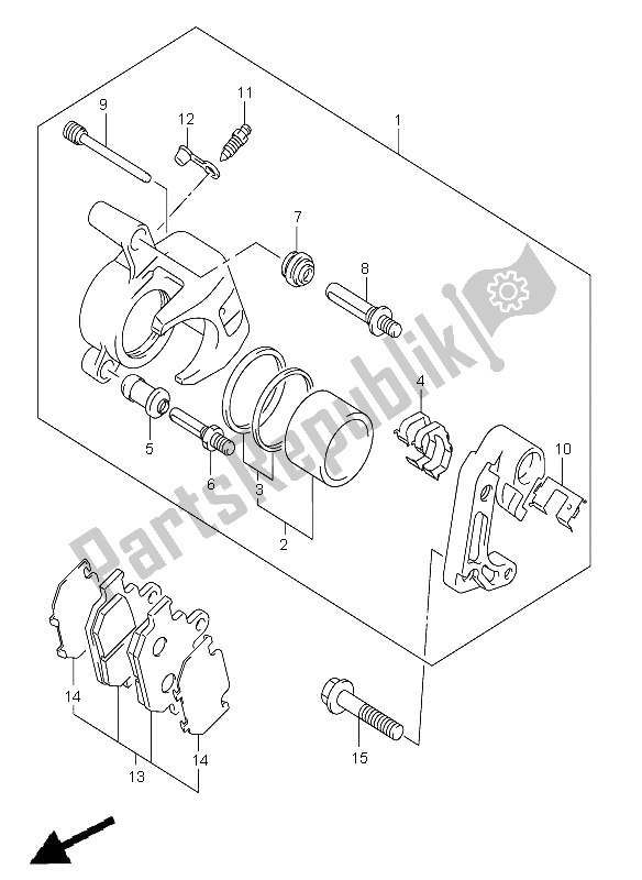 Todas as partes de Compasso De Calibre Frontal do Suzuki VL 250 Intruder 2005