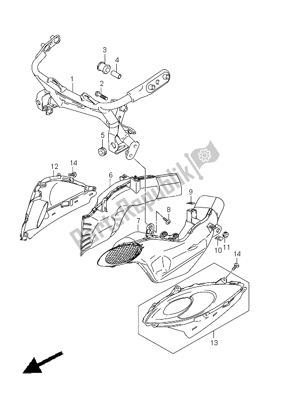 All parts for the Air Intake Pipe of the Suzuki GSX 1300R Hayabusa 2011