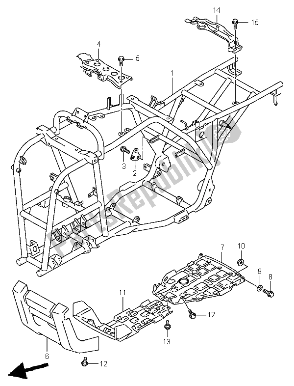 All parts for the Frame of the Suzuki LT A 400 Eiger 4X2 2006