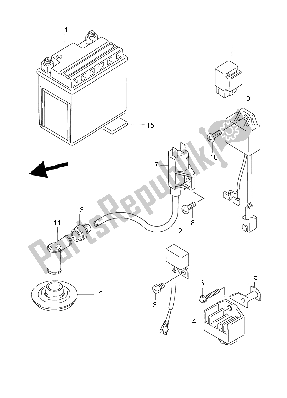 All parts for the Electrical of the Suzuki LT 80 Quadsport 2004