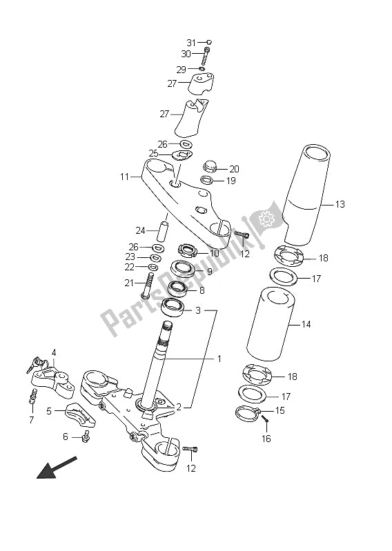 Todas las partes para Vástago De Dirección de Suzuki C 1800R VLR 1800 Intruder 2011