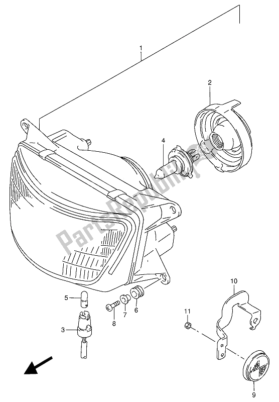 Todas las partes para Lámpara De Cabeza de Suzuki RF 900R 1994