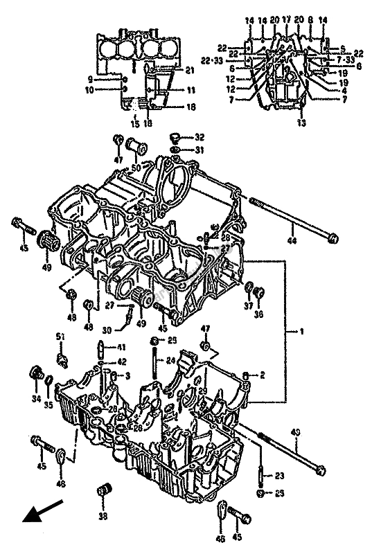 Todas las partes para Caja Del Cigüeñal de Suzuki GSX 750F 1992