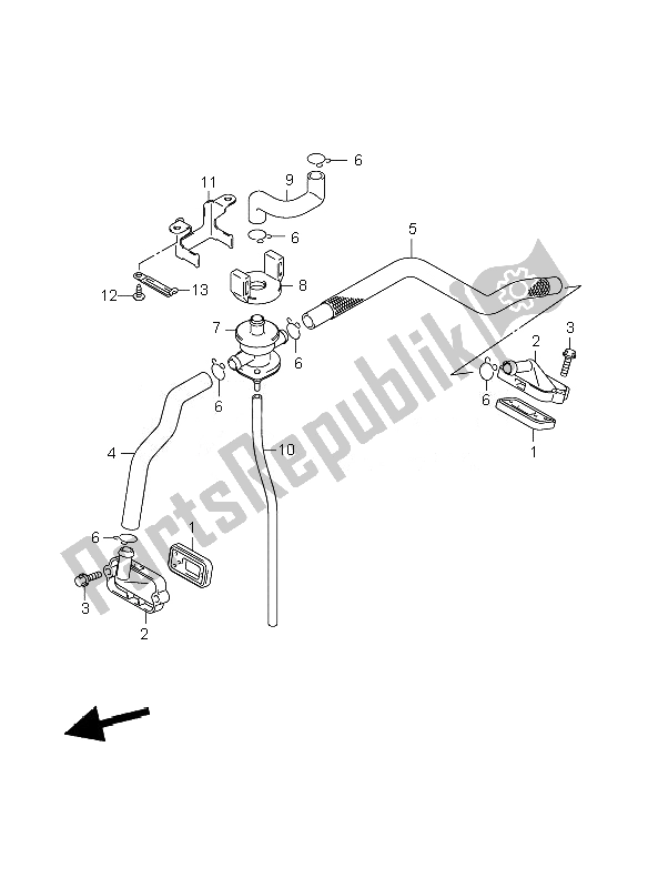 All parts for the 2nd Air of the Suzuki DL 1000 V Strom 2007