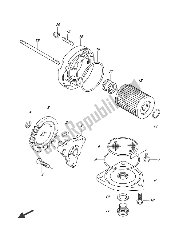 Alle onderdelen voor de Oliepomp van de Suzuki RV 200 2016